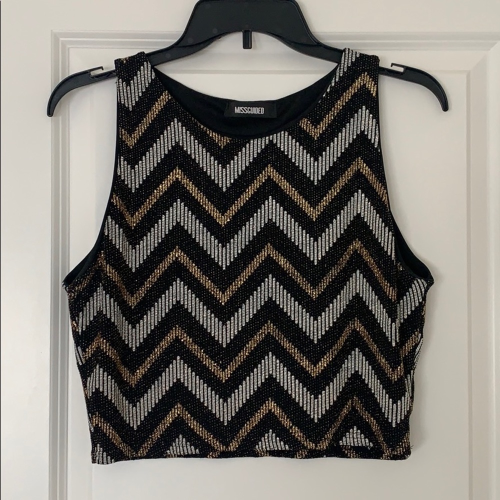 High Neck Missguided Glitter Crop Tank!